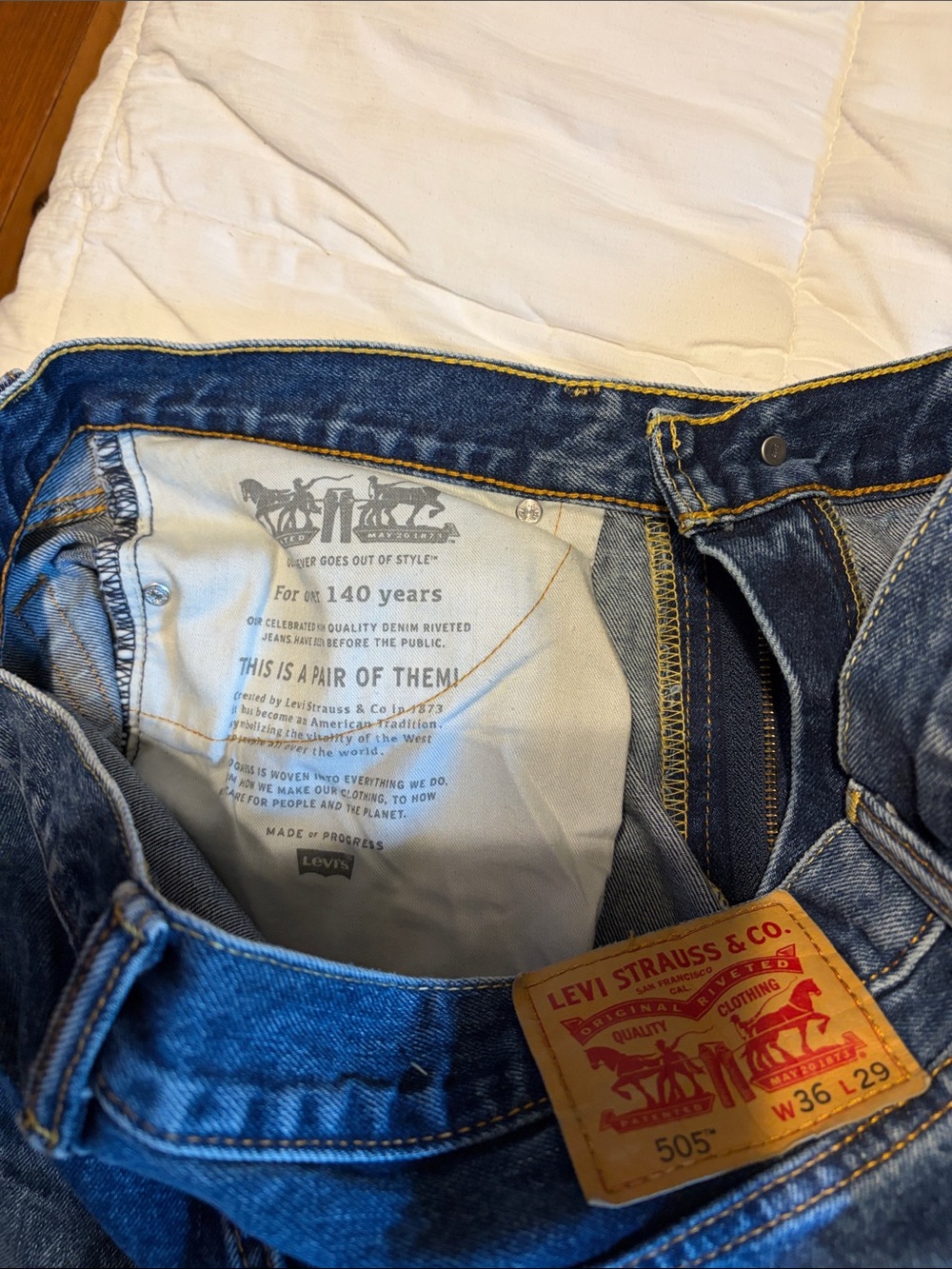 Levi's Straight Leg Blue Men's Jeans 36/29 - Picture 5 of 5